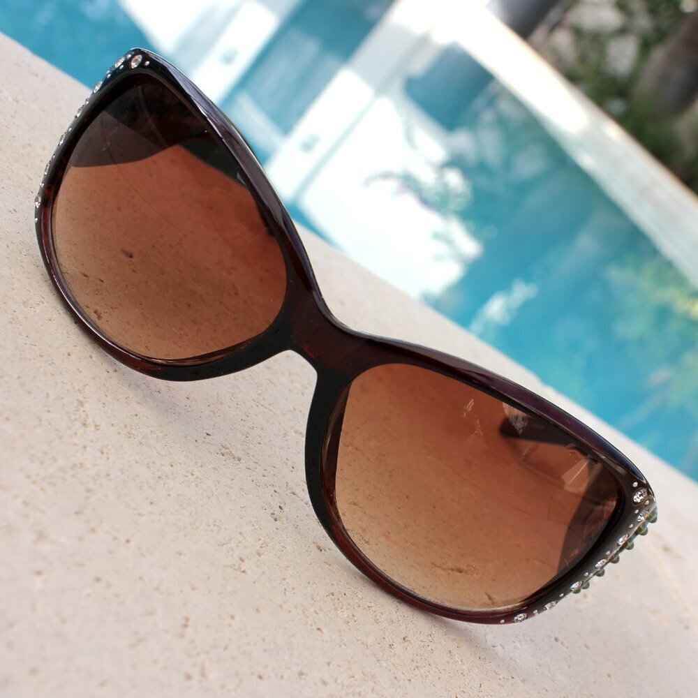 Montana West Sunglasses in Coffee w/Bucking Bronco Concho Accents - Picture 2 of 12